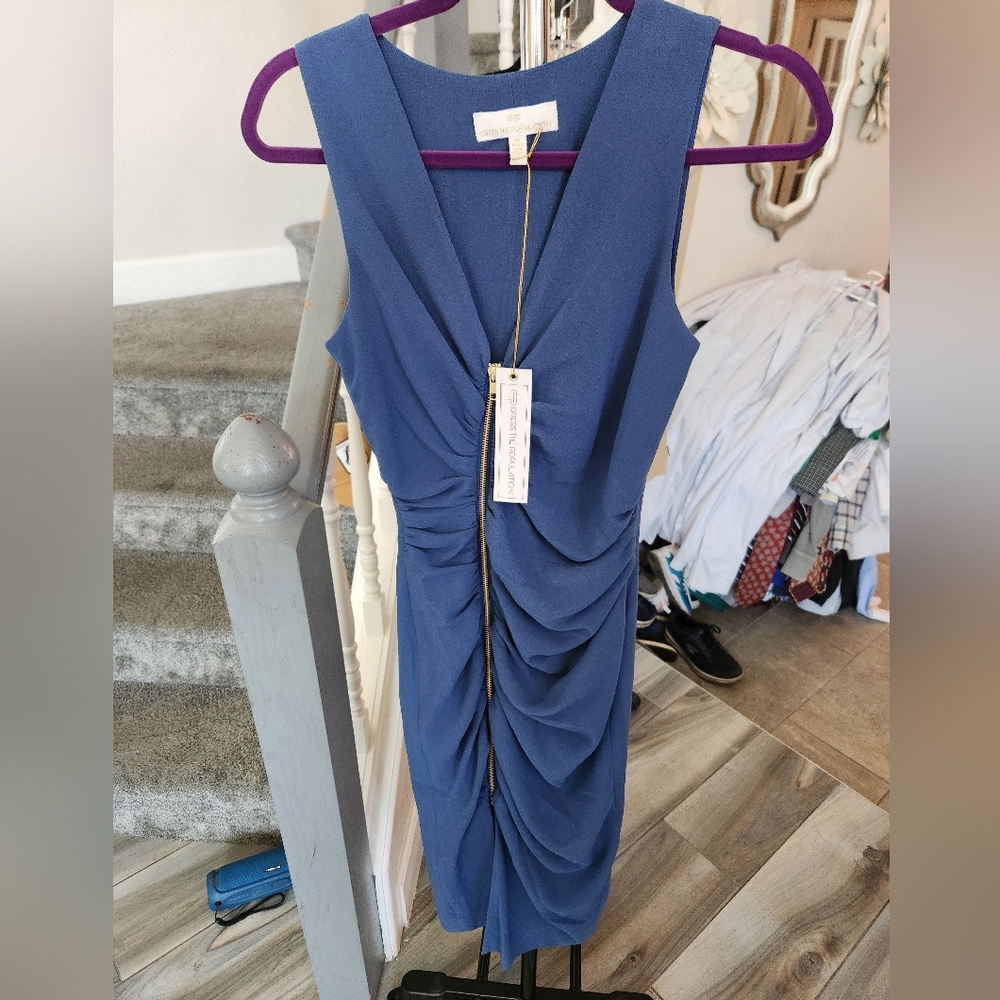 Dress the Population Blue Evening Dress